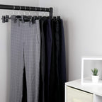 10 Black Plastic Trouser & Skirt Adjustable Clip Hangers – 35cm