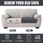 Sofa Seat Cushion Cover, Sofa Cushion Slipcovers Stretch Velvet, Universal Non-Slip Couch Cushion Covers Replacement for Individual Cushion with Elastic Bottom (1 Seater, Dark Grey)