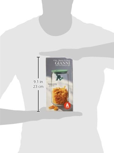 AMDR06 B Glass Gianni Jar A Little Man Holding On Tight Large Kitchen Box with Hermetic Lid in Thermoplastic Resin, Black, 140 cl