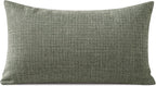 Artscope Linen Cushion Covers Set of 1 Decorative Lumbar Pillowcase Pillow Cover 12x20 Inch for Home Decor Sofa Bedroom Car 30x50cm Gray Green