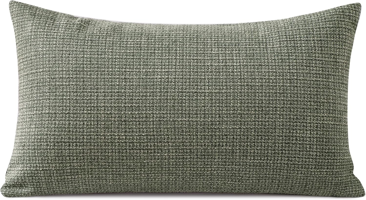 Artscope Linen Cushion Covers Set of 1 Decorative Lumbar Pillowcase Pillow Cover 12x20 Inch for Home Decor Sofa Bedroom Car 30x50cm Gray Green