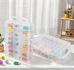 Adorbox 48 Grids Sewing Storage, Double Sided Plastic Thread Storage Box, Portable Embroidery Thread Organiser for Sewing Thread, Embroidery Floss, Crafts, Small Bead, Jewellery and Toys