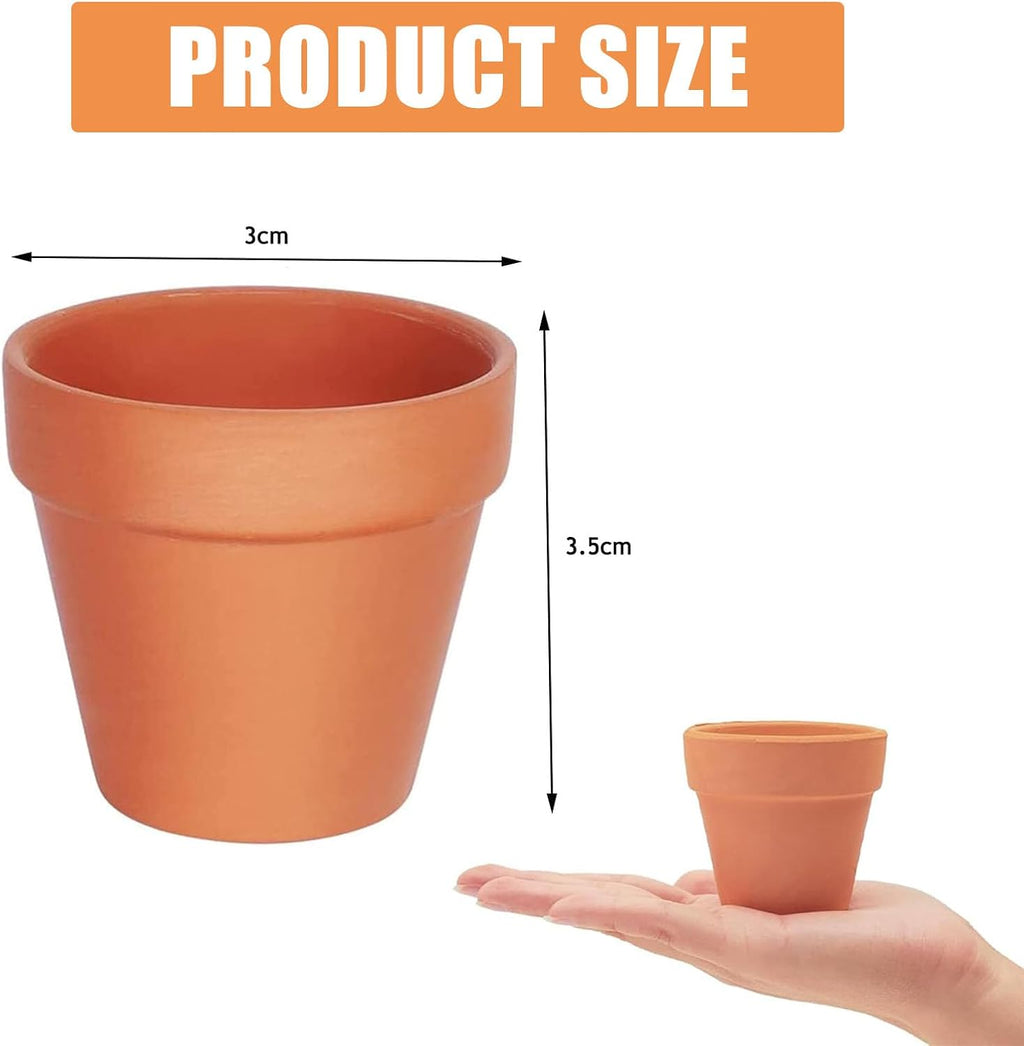 25 Pack Mini Terracotta Pots for Plants, Small Flower Pot for Succulents, Cacti, and Herb Gardening, Ideal for Indoor and Outdoor Decor