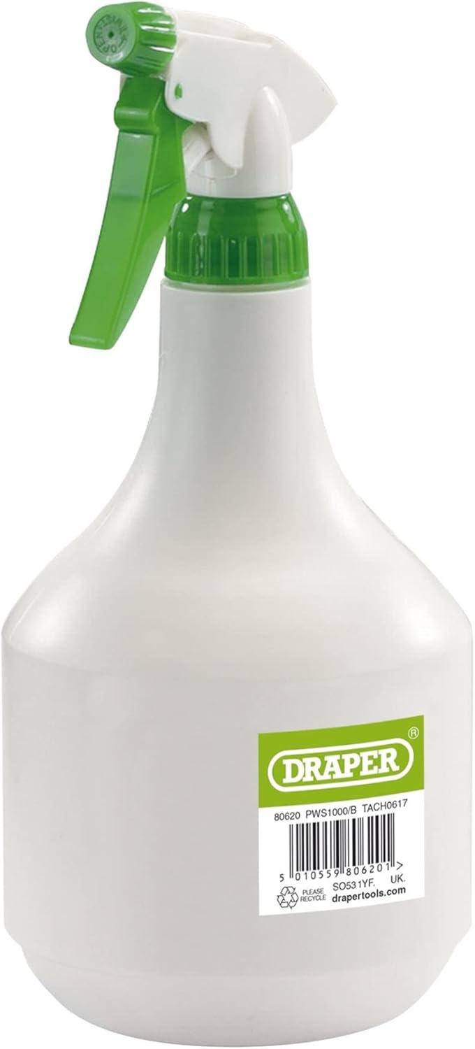Draper 1 Litre Plastic Water Spray Bottle | Gardening & Cleaning Spray Bottles | Plant Watering Garden Sprayer | Adjustable Mode | 80620 Main image