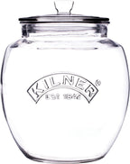 Universal Jar Push-Top Lid 2 Litre Glass Food Container with Silicone Seal Kitchen Pantry Storage for Dry Food Biscuits Sweets and Treats