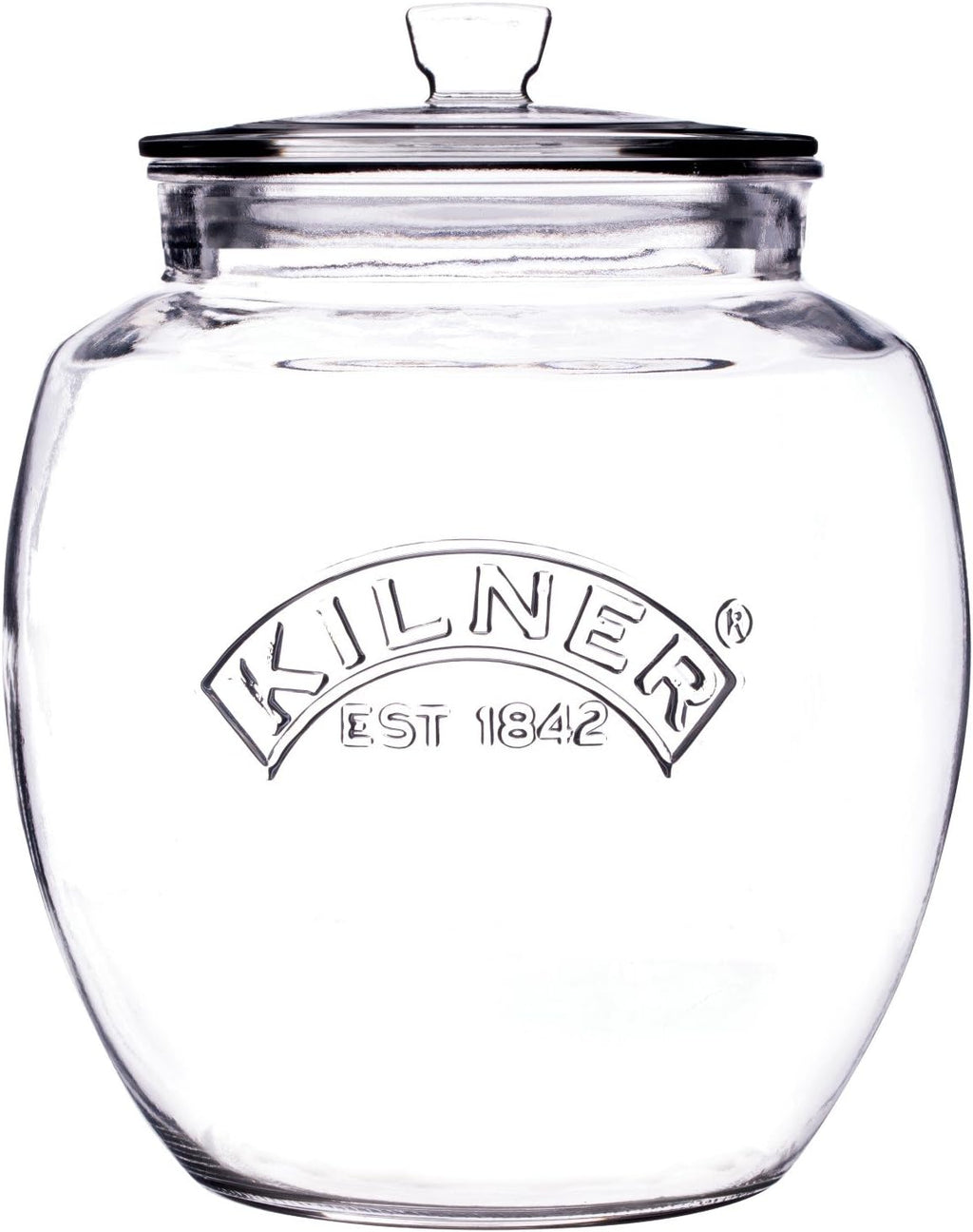 Universal Jar Push-Top Lid 2 Litre Glass Food Container with Silicone Seal Kitchen Pantry Storage for Dry Food Biscuits Sweets and Treats