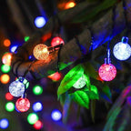 Solar Fairy Lights Outdoor, 100LED 12M/39Ft String Garden Lights 8 Modes,Waterproof Crystal Ball Lights, Decorative Lighting for Home, Yard,Patio, Christmas (Multi-Coloured)