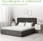 Waterproof Bamboo Mattress Protector 150x200cm – 100% Bamboo – Soft, Breathable, Deep Cooling Mattress Protector King Size