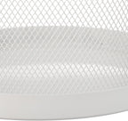 Wastebasket, Wastepaper, Office & Home, Round, Wire Mesh, Paper Bin, Metal, H x D: 24 x 23 cm, White, Steel