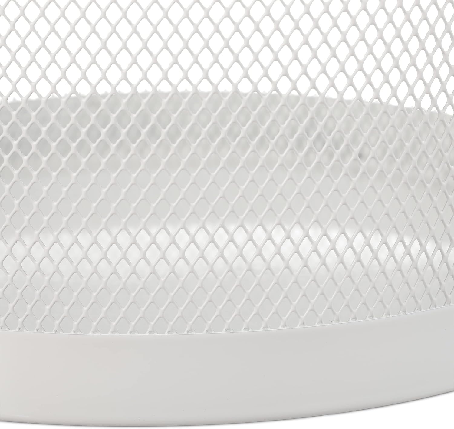 Wastebasket, Wastepaper, Office & Home, Round, Wire Mesh, Paper Bin, Metal, H x D: 24 x 23 cm, White, Steel