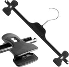 10 Black Plastic Trouser & Skirt Adjustable Clip Hangers – 35cm