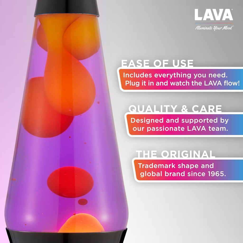 Lamp - 14.5" Autumn Dusk - The Original Motion Lamp - Yellow and Purple Liquid with Black Base - Item #2323