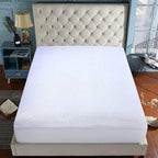 Waterproof Mattress Protector Single,30cm Extra Deep Stretch Skirt Non-Noisy Terry Top Single Mattress Cover Single Bed(90 x 190cm)