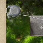 Retractable Washing Line 30m Outdoor, Heavy Duty Wall Mounted Double Washing Lines Extendable Clothes Line Laundry Drying Line for Drying Space, Grey