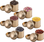 6 Pack Tea Tins Canister with Airtight Double Lids, Mini Tea Storage Containers Round Tin Can Box for Storage Tea Coffee Sugar Loose Leaf DIY Candles, 50g