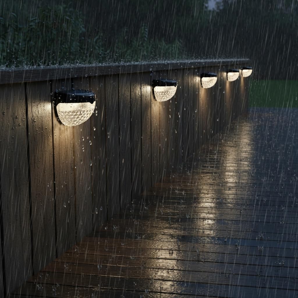 Solar Lights Outdoor Garden - Pack of 8 Outdoor Lights - Waterproof Night Light for Pathway, Patio, Deck, Fence - Solar Security Light with Dusk to Dawn Sensor - Outdoor Lighting