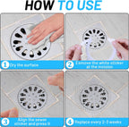 (25 Pack) Disposable Drain Cover & Drain Snake Stickers - 9cm Round Shower Drain Cover & Hair Catcher for Shower Drain - Perfect for Bath & Kitchen - Mesh Stops Human & Pet Hair