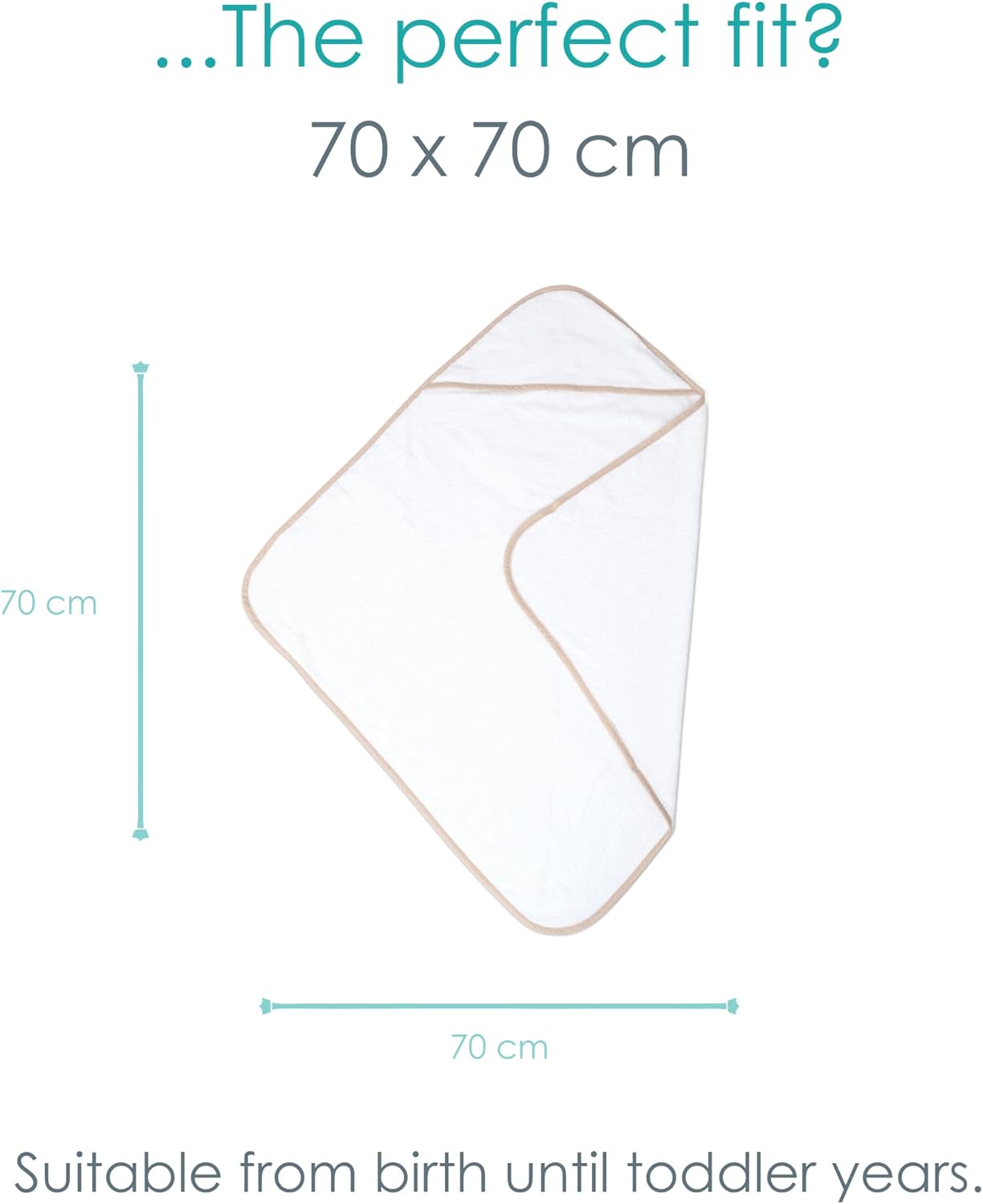 Basics 2 Pack Baby Hooded Towel 70 x 70 cm