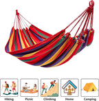 Hammock Garden Camping Swing Portable 2 Person Outdoor 190 x 150 cm Beach Travel sleeping Canvas 150kg Load Capacity (Red)