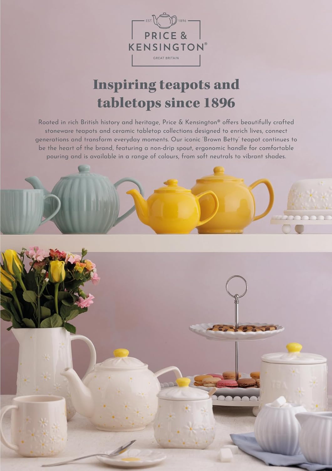 Daisy Set of 2 Egg Cups | Ceramic Egg Holders with Embossed Daisy Design | Dishwasher & Microwave Safe