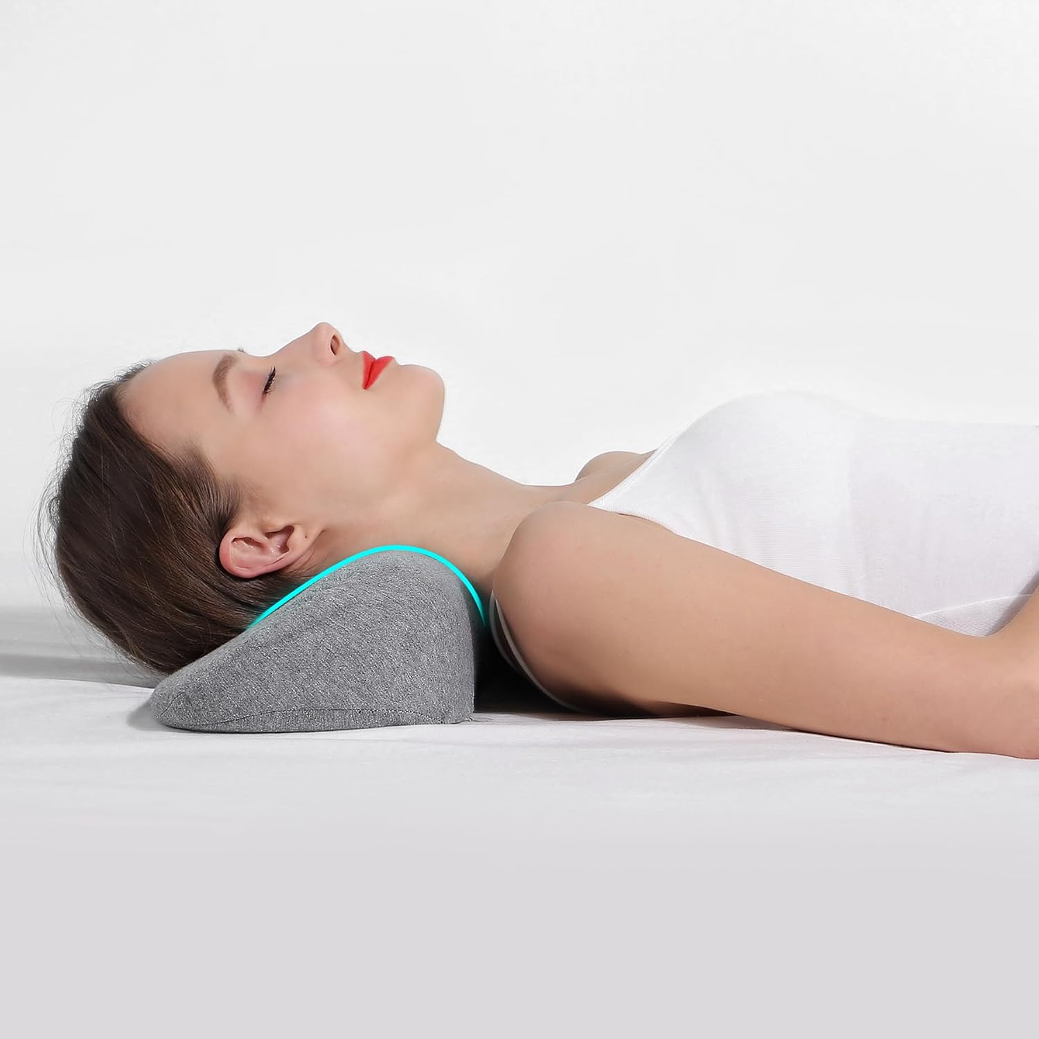 Cervical Neck Pillows for Pain Relief Sleeping, High-Density Memory Foam Neck Bolster Pillow for Stiff Pain Relief, Neck Support Pillow Neck Roll Pillow for Bed Pillow (Dark Gray)
