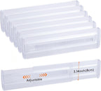 6 Pack Drawer Dividers, 3.2" High Expandable from 11.2-20" Adjustable Drawer Organisers,Clear Plastic Drawers Separators for Clothing, Kitchen Utensils and Office Storage