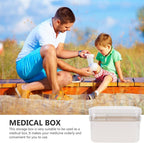 Medicine Storage Box,2-Layer Multi Grid First Aid Box,Lockable Medicine Box Medication Case,Portable Organiser Large Medical Storage Box For Home,School,Office,Outdoor (M)