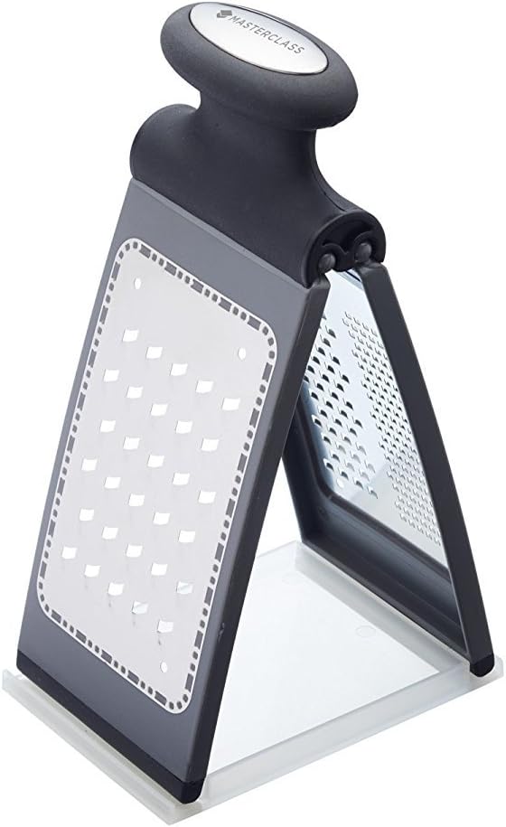 Smart Space 3-Way Fold-Flat Stainless Steel Cheese Grater - Black