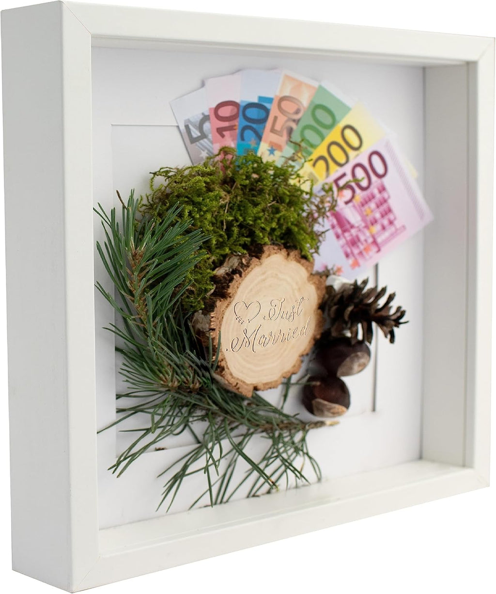 Shadow Box Frame 11x11x1inch, Square, White, Display 3D Frame Picture with Mount 8x8 Plexiglass for Filling, for Objects, Photos, Souvenirs, for Crafts,Baby Items, dried Flowers