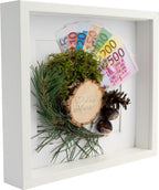 Shadow Box Frame 11x11x1inch, Square, White, Display 3D Frame Picture with Mount 8x8 Plexiglass for Filling, for Objects, Photos, Souvenirs, for Crafts,Baby Items, dried Flowers