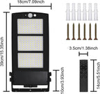 Solar Street Lights Outdoor Waterproof, Dusk to Dawn, with Motion Sensor and Remote Control, Suitable for courtyards, Gardens, Streets, Garage, Wall Mount 30000LM