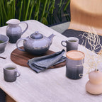 Stoneware Medium Storage Jar with Wooden Lid, Stoneware, 540 ml, 10 cm, Flint, 91044401444099