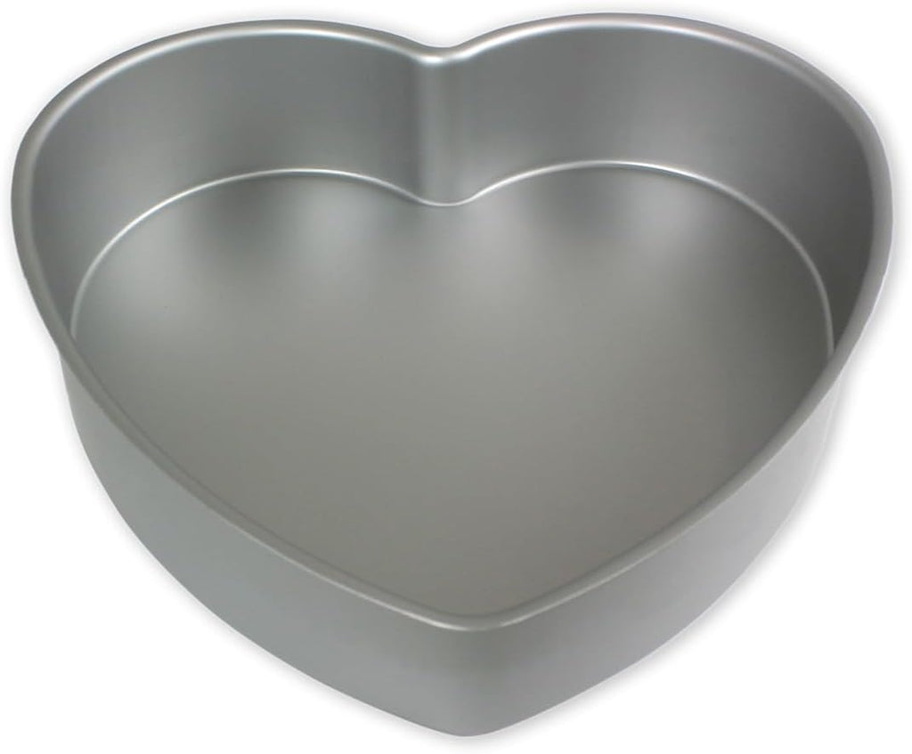 HRT082 Anodised Aluminium Heart Cake Pan 8 x 2-Inch Deep, Silver