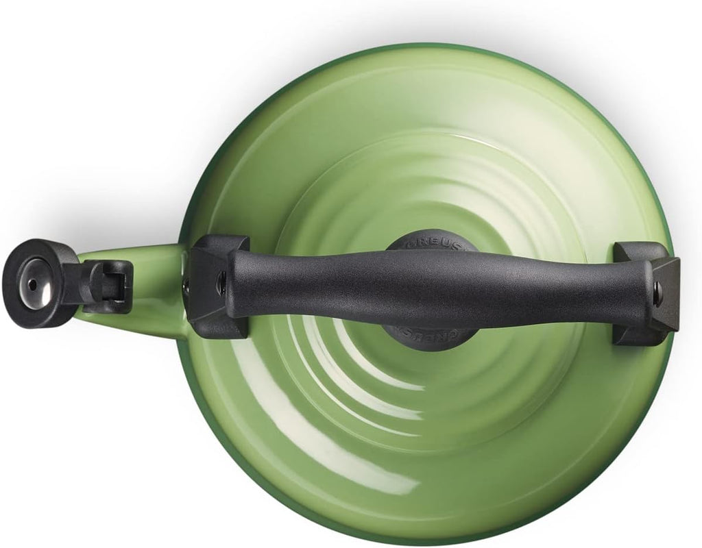 Le Creuset Traditional Stove-Top Kettle with Whistle, Suitable for All Hob Types Including Induction, Enamelled Steel, Capacity: 2.1 L, Bamboo, 40102024080000