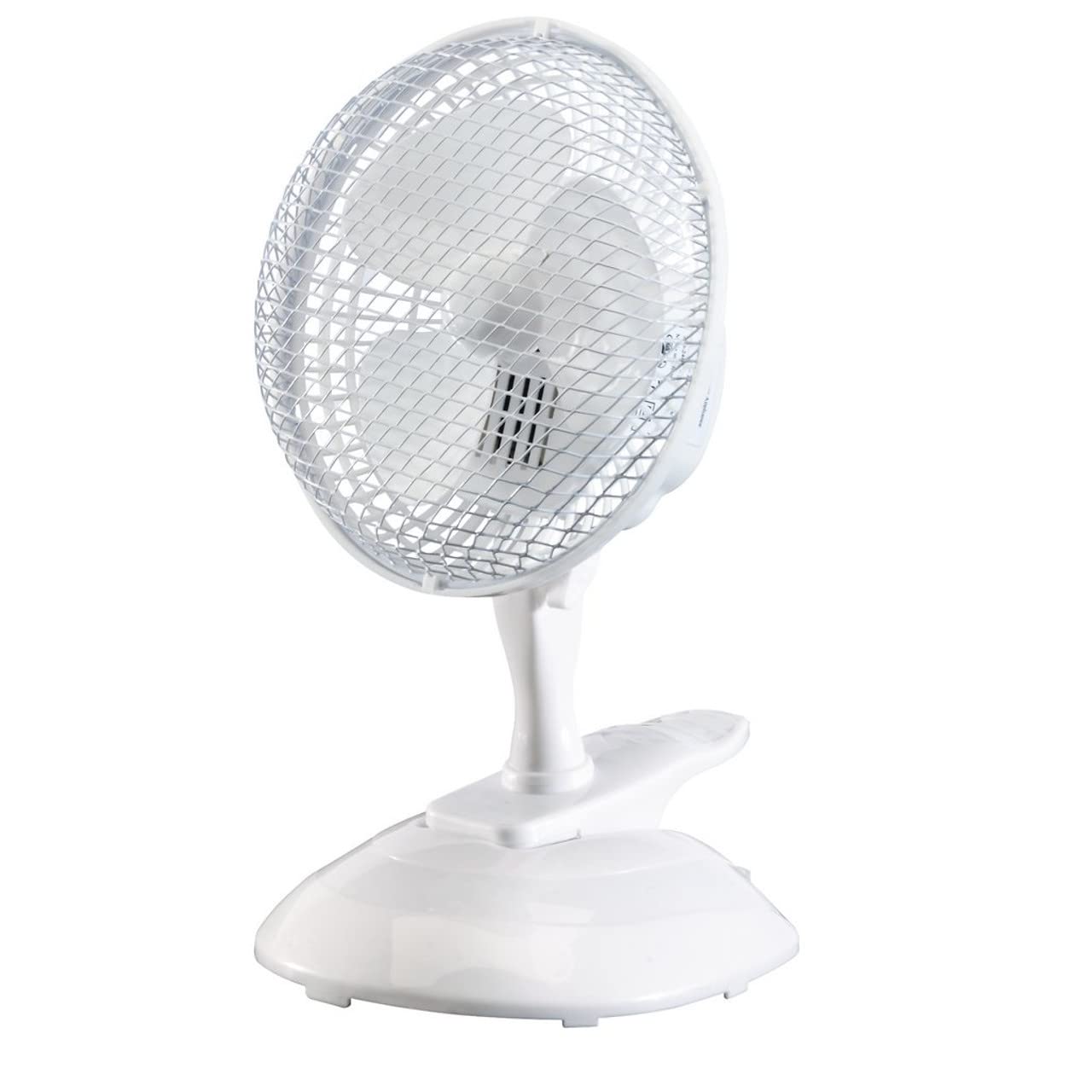 08710 6" Clip-on Desk Fan, Ideal for Home and Office Use. Portable Quiet running Office Use, Portable, White