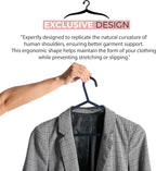 Coat Hangers, 50 Pack, Black | Adult Plastic Clothes Hangers for Clothes | Durable & Lightweight | Non-Slip, Space-Saving Design for Shirts, Jackets, Trousers & More (50 Pack)