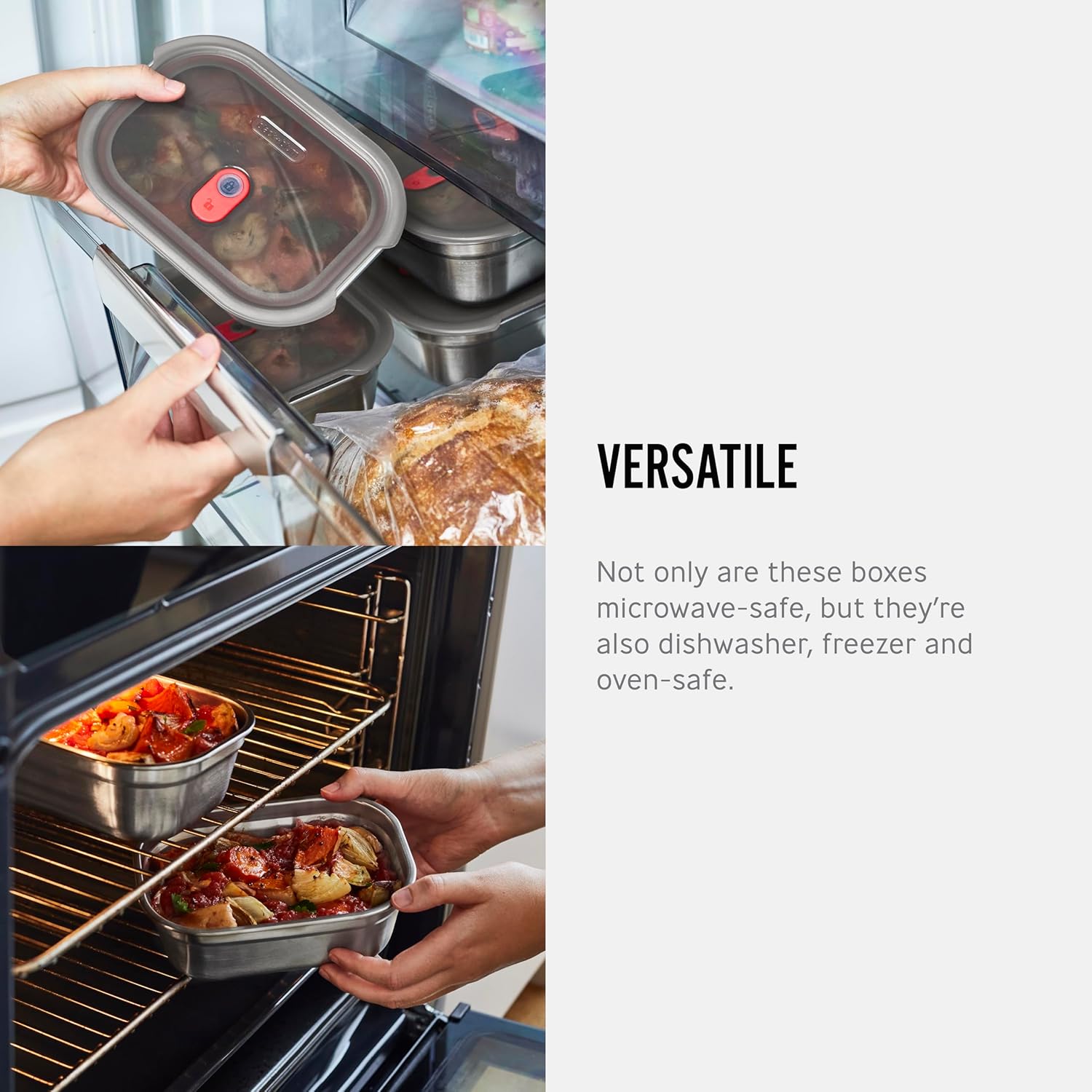 Microwavable Stainless Steel Lunch Box | Multi-Function, Vacuum Sealed Container for Healthy Food | Portable and Stackable Food Storage for Office and Outdoor | 40 oz / 1200 ml