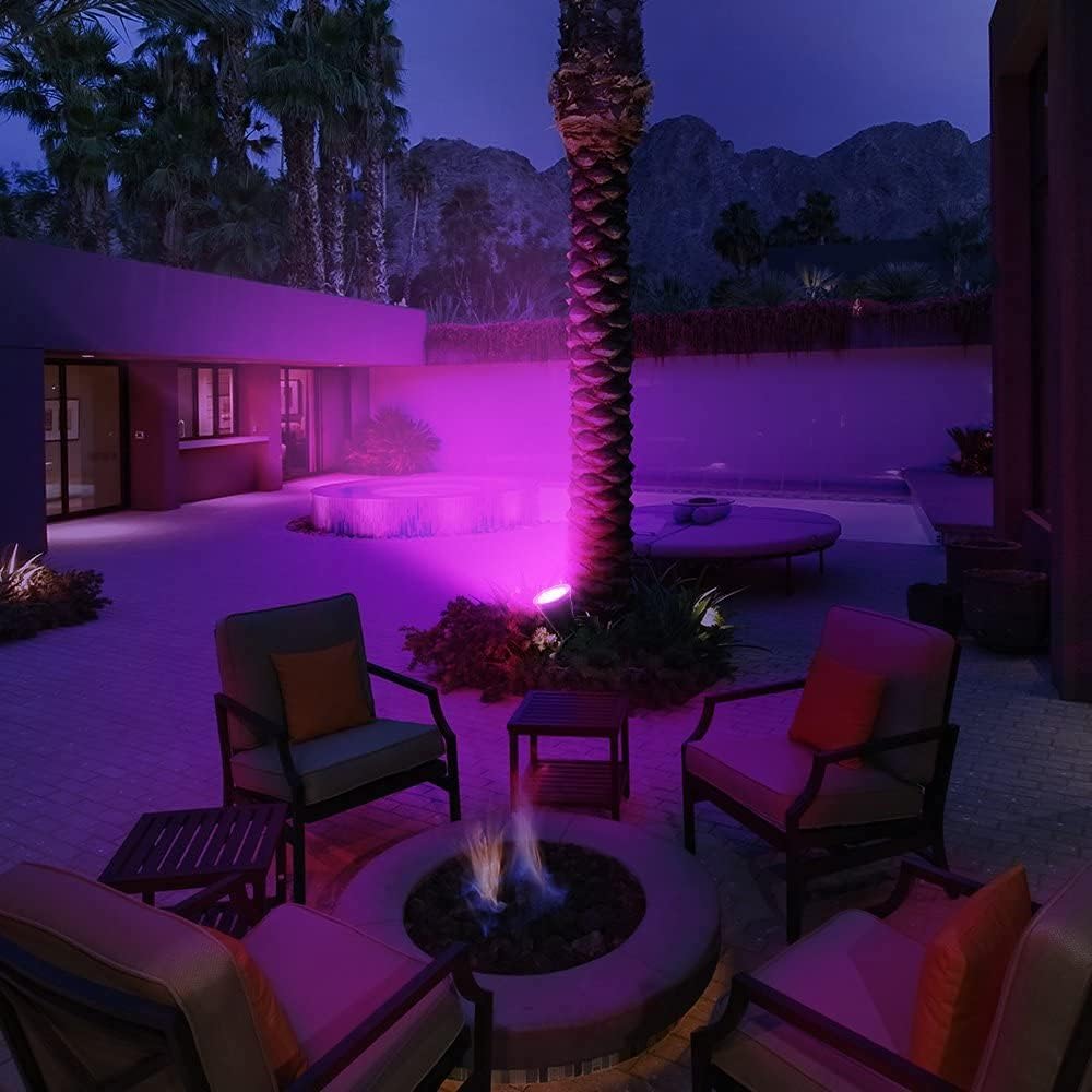 Halloween LED Solar Spotlights Violet, Super Bright 250LM Outdoor Security Garden Landscape Lamps, Auto-on at Night/Auto-Off by Day,180°Angle Adjustable for Patio,Tree,Deck,Wall, Pool Area