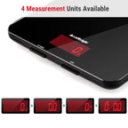 201 Digital Kitchen Scales with Tempered Glass Platform (Batteries included), Electronic Weighing Food Scale with Backlit LCD, Multifunction for Office School Home Baking Cooking, 5kg/11lb