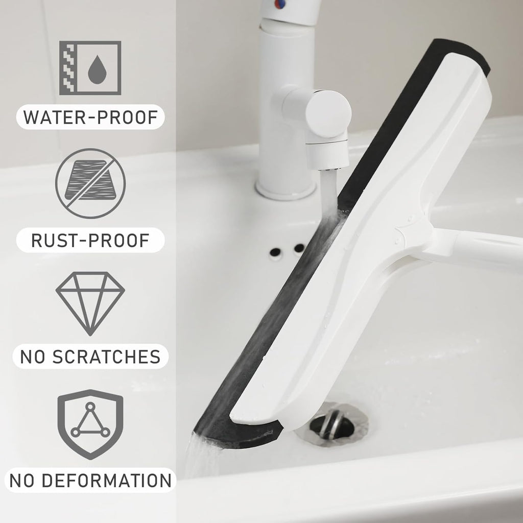 Floor Squeegee with Long Handle(50IN), Extendable Foam Squeegee Mop for Wet Room, Squidgy Shower Cleaner, Handled Floors Sweeper Water Wiper for Bathroom Kitchen Pool Pet Hair
