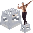 Super Strong Folding Step Stool - 11" - Sturdy Enough to Hold 300 Lb - Lightweight Foldable Step Stool for Adults and Kids - Opens with one Flip - Great for Kitchen, Bathroom and Bedroom