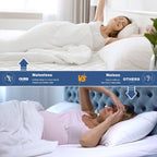 GRT Waterproof Mattress Protector Double Bed, 30cm Extra Deep Skirt, Breathable Noiseless Quilted Mattress Cover, Super Absorbent Dust Proof Mattress Protector (Double - 137 x 190cm)