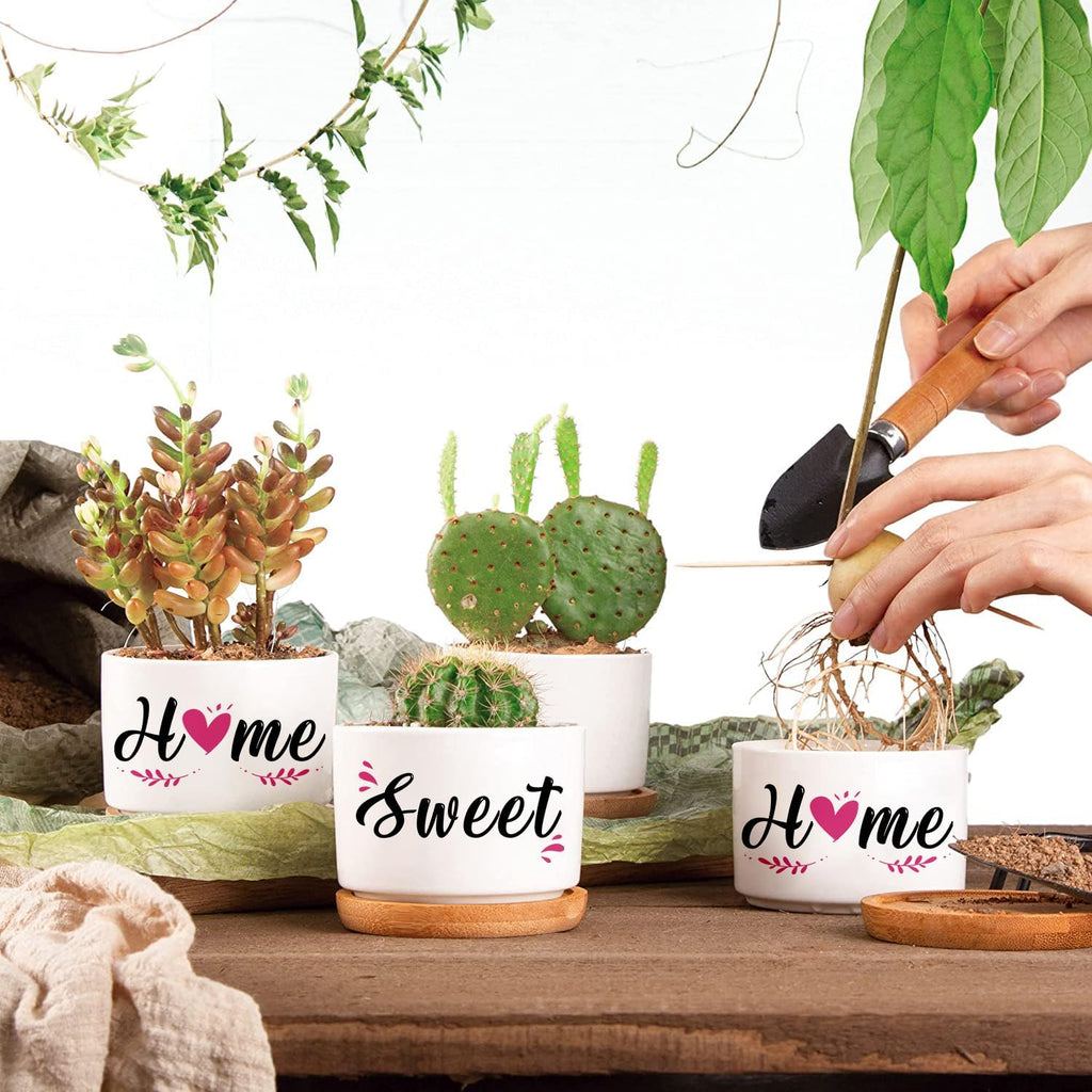Buioata New Home Gifts, 'Home Sweet Home' Succulent Pots, House Warming Gifts for Couple, Housewarming Gifts for Friends Neighbor