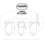 519282 Kitchen Recycling & General Storage bin 18 litres Stackable Food Waste Organiser Caddy with Clip lock lid & carrying Handle,Eco Black