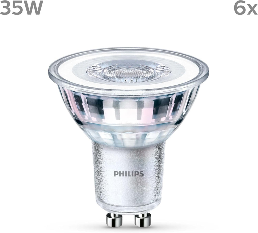 LED Classic Spot Light Bulb 6 Pack [Warm White 2700K - GU10] 35W, Non Dimmable. for Home Indoor Lighting.