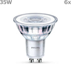 LED Classic Spot Light Bulb 6 Pack [Warm White 2700K - GU10] 35W, Non Dimmable. for Home Indoor Lighting.