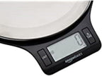 Digital kitchen scales with LCD display (with batteries), Black and Stainless Steel, BPA free, Weighs up to 11 pounds