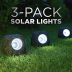 Uluru Outdoor Garden Solar Light / 3 Pack of LED Rock Design Solar Lights/Waterproof Garden Ornament Light/Rechargeable Battery Included