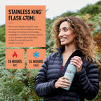 Thermos Stainless King 470ml Multi- Purpose Thermos Flask - Original-Style Flask can be used as Travel Mug or Insulated Water Bottle for Daily Commute & Weekend Adventures – Copper