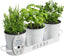 Barnyard Designs Herb Pot Planter Set with Tray for Indoor Garden or Outdoor Use, Decorative White Metal Succulent Potted Planters for Kitchen Windowsill